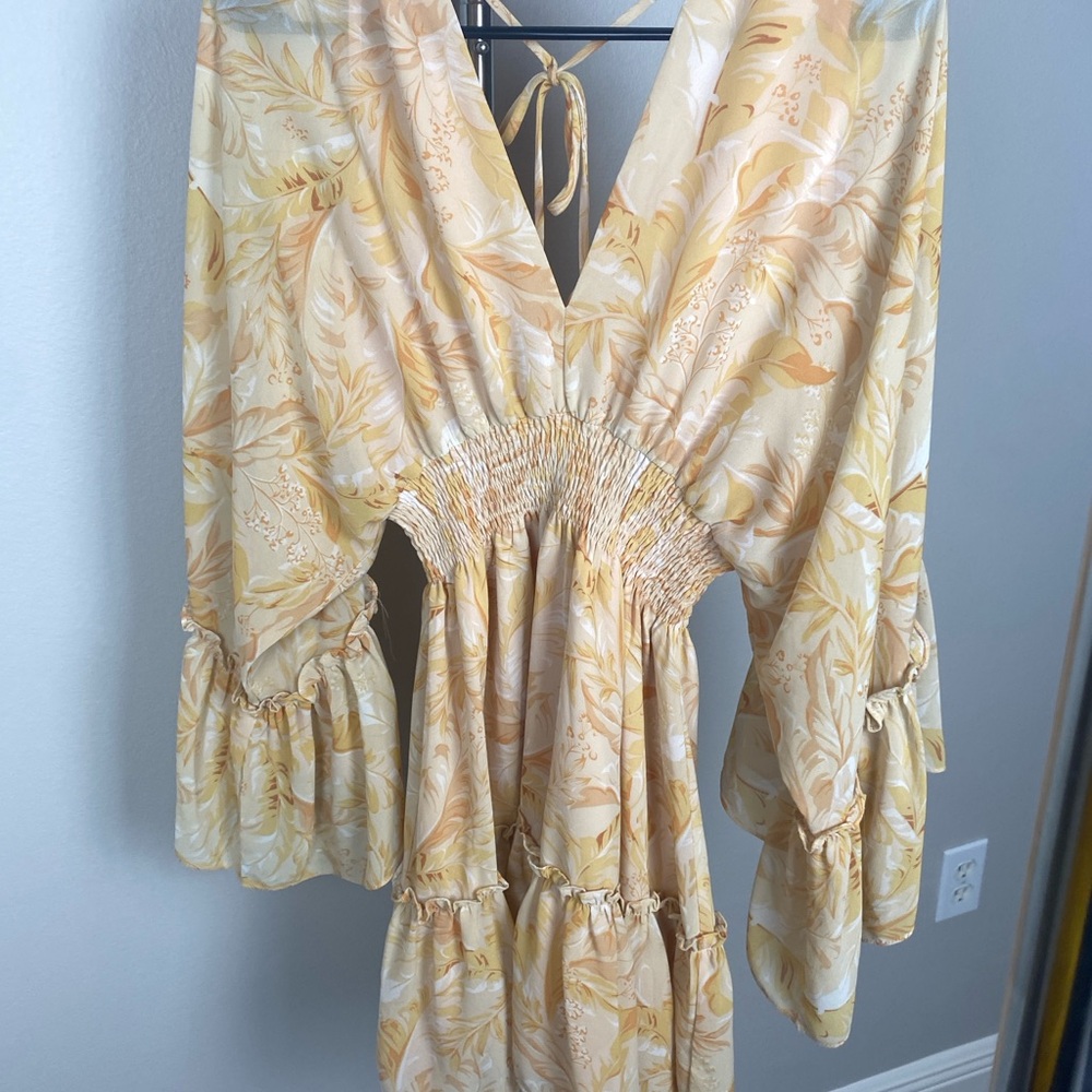 Vici floral yellow print dress